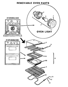 Removable Oven Parts Diagram and Parts List for CT127N  Thermador Wall Oven