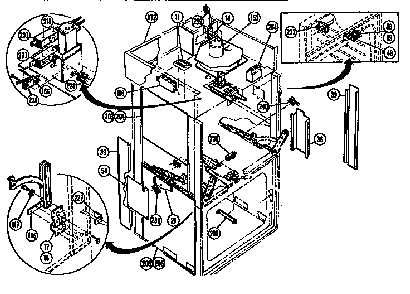 Switches And Additional Parts Diagram and Parts List for CMT19 SVC CODE G Thermador Microwave