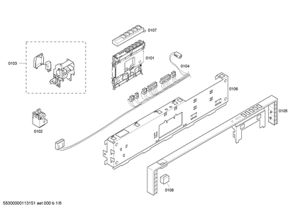 Diagram 1 Diagram and Parts List for SHX46A06UC-26  Bosch Dishwasher