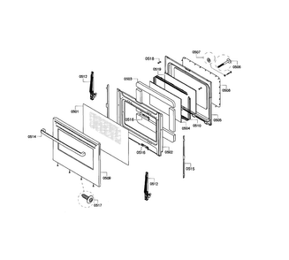 Door Assy Diagram and Parts List for HGS3053UC 07 Bosch Range