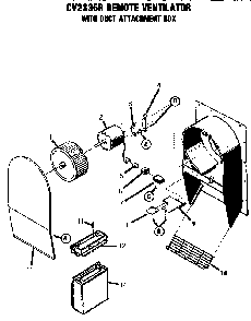 Remote Ventilator Diagram and Parts List for ESC30CVB-01  Thermador Range
