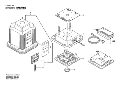 Section 1 Diagram and Parts List for 57-LM400-4 F034061D0A Bosch Laser Level