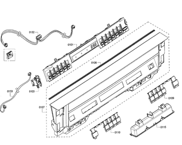 Control Panel Diagram and Parts List for SHE53TF6UC 02 Bosch Dishwasher