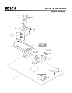 03 - INTERNAL TOP PANEL Diagram and Parts List for HBL446AUC(FD8202-)  Bosch Wall Oven