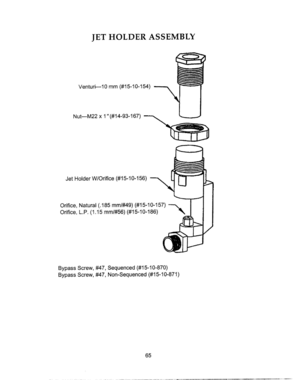 65 - JET HOLDER ASSEMBLY Diagram and Parts List for PRG304US  Bosch Range