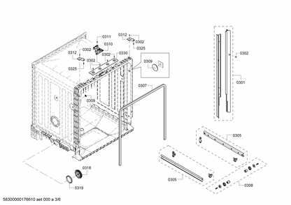 Diagram 3 Diagram and Parts List for SHX2ARL5UC-15  Bosch Dishwasher
