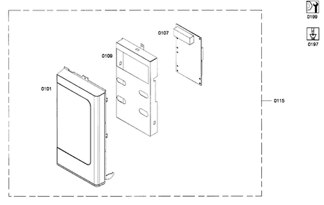 Control Panel Diagram and Parts List for HMV3061U 01 Bosch Microwave