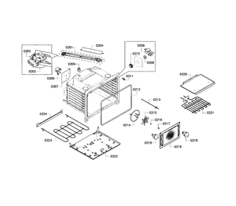 Cavity Assy Diagram and Parts List for HEI7132U 06 Bosch Range