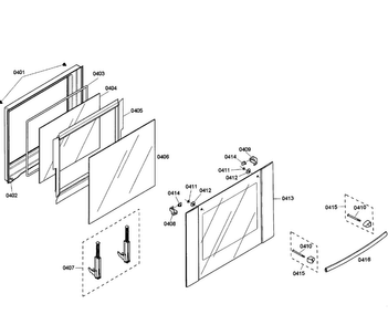 Upper Door Assy Diagram and Parts List for HBL8650UC 07 Bosch Wall Oven