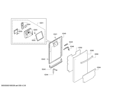 Diagram 2 Diagram and Parts List for SPX68U55UC-42  Bosch Dishwasher