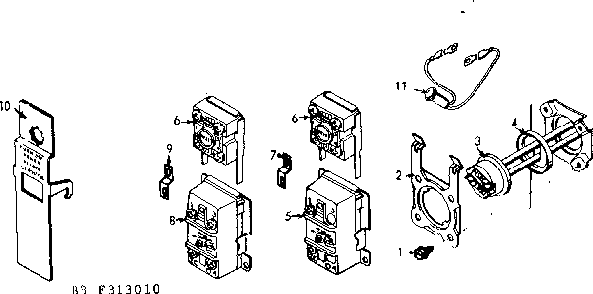 Control Group Diagram and Parts List for 153313010  Kenmore Water Heater