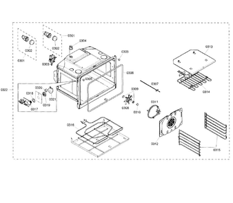 Conv-oven Diagram and Parts List for HBL5650UC 01 Bosch Wall Oven