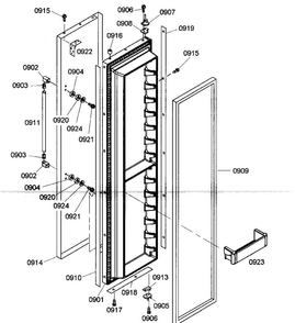Door Assy 2 Diagram and Parts List for KBUIT4265E 01 Thermador Refrigerator