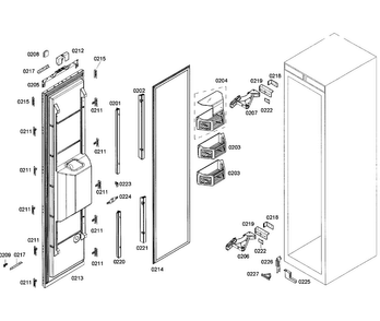 Door Assy Diagram and Parts List for T18ID80NRP 41 Thermador Freezer