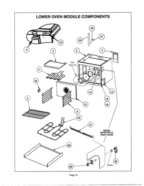 18 - LOWER OVEN MODULE Diagram and Parts List for CJ302UW  Bosch Range