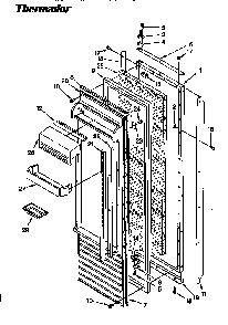 Refrigerator Door Diagram and Parts List for TSS48DAW-06  Thermador Refrigerator