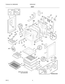 Body 1 Diagram and Parts List for HES5L53U8  Bosch Range
