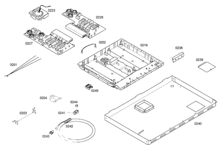 Cabinet Assy Diagram and Parts List for NIT3065UC 01 Bosch Cooktop