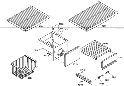Shelfs 2 Diagram and Parts List for KBUIT4275E 01 Thermador Refrigerator