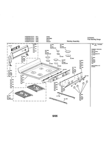 Maintop Assembly Diagram and Parts List for HGS247UC 01 Bosch Range