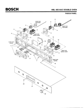 06 - FASCIA PANEL Diagram and Parts List for HBL455AUC(FD8202-)  Bosch Wall Oven