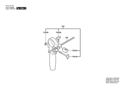 Section 2 Diagram and Parts List for PSB680-2 0603161376 Bosch Hammer Drill
