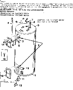Non-functional Replacement Parts Diagram and Parts List for 153324511  Kenmore Water Heater