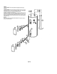Water Heater Diagram and Parts List for 153326464  Kenmore Water Heater
