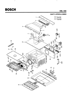 03 - CAVITY, UPPER & LOWER Diagram and Parts List for HBL656  Bosch Range