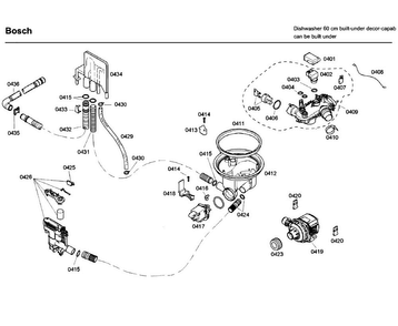 Pump Diagram and Parts List for SHE65P05UC 59 Bosch Dishwasher