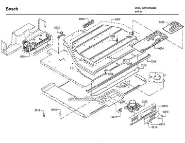 Pcb Assembly Diagram and Parts List for HBLP651RUC 03 Bosch Wall Oven