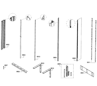 Framing Diagram and Parts List for T18ID80NLP 48 Thermador Freezer
