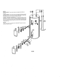 Water Heater Diagram and Parts List for 153326664  Kenmore Water Heater