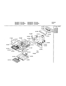 Cavity Diagram and Parts List for HBL446AUC 01 Bosch Wall Oven