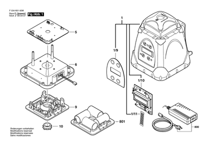 Part Location Diagram of 2610A06843 Bosch Tool LM400 BATTERY BOX NUT