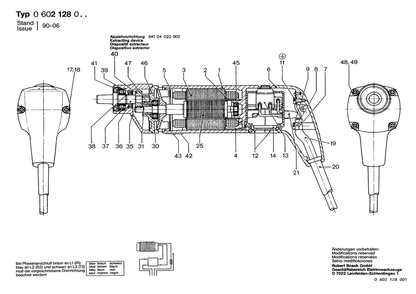 Section 1 Diagram and Parts List for 0602128004  Bosch Drill