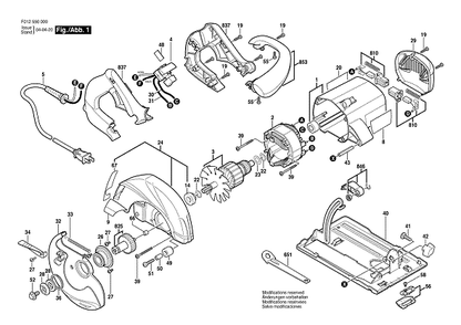 Bosch 5550 (F012550002) Diagram and Parts List for 5550 F012550002 Bosch Circular Saw