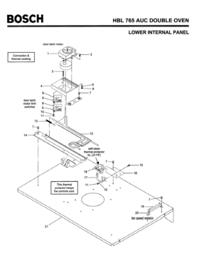 06 - LOWER INTERNAL PANEL Diagram and Parts List for HBL765AUC(FD8207-)  Bosch Wall Oven
