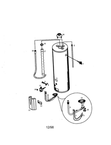 Power Miser 8 40 Gallon Diagram and Parts List for 153338261  Kenmore Water Heater
