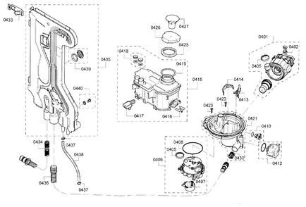 Pump Diagram and Parts List for SHX7PT55UC 02 Bosch Dishwasher