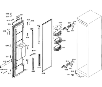 Door Assy Diagram and Parts List for T24ID80NRP 99 Thermador Freezer