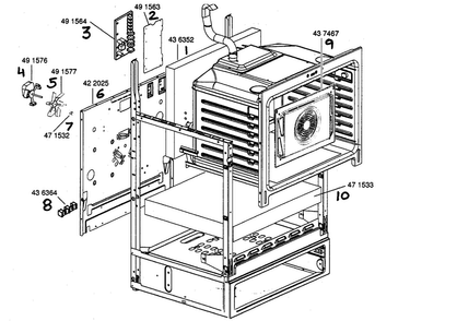 Frame Assy Diagram and Parts List for HES446U 01 Bosch Range