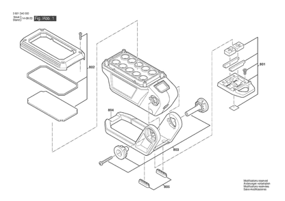 Part Location Diagram of 1600A001CT Bosch Tool SWIVEL FOOT