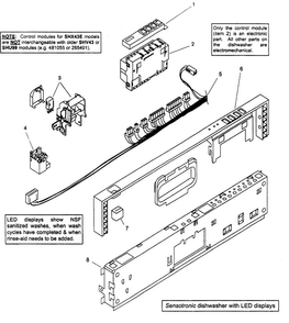 Fascia Panel Diagram and Parts List for SHX43E02UC 14 Bosch Dishwasher