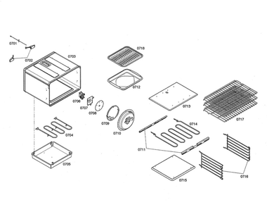 Broil Element/Rack Diagram and Parts List for PDR364GDZS 02 Thermador Range