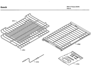 Shelfs Diagram and Parts List for HEIP054U 06 Bosch Range