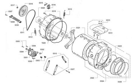 Drum Assy Diagram and Parts List for WAP24202UC 11 Bosch Washer