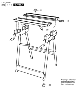 Bosch F012311500 Diagram and Parts List for 3115 F012311500 Bosch Table Saw