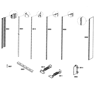 Framing Diagram and Parts List for T24ID80NLP 10 Thermador Freezer
