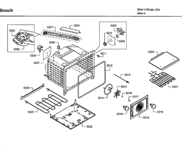 Oven Diagram and Parts List for HDI7282U 05 Bosch Range